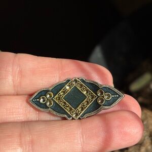 Vintage Style Brooch with Gold Accents